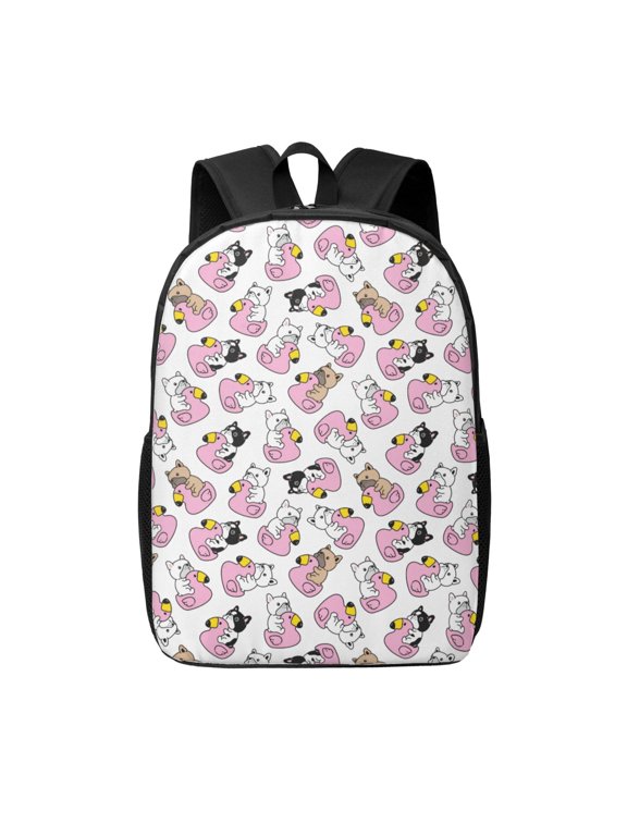 French Bulldog Duck print Travel Backpack, Large Computer Backpack for Men Women, College School Rucksack Book Bag