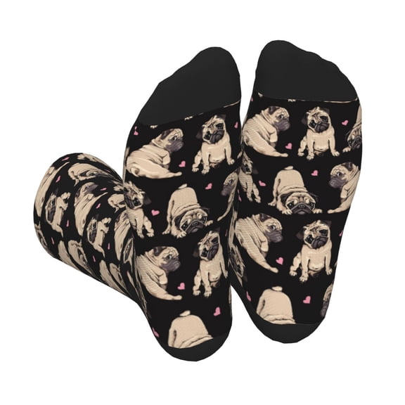 Xecao French Bulldog Print Crew Socks for Men and Women, Men's Soft Moisture-wicking Sock