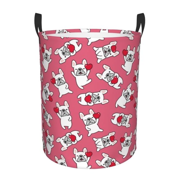 Xecao French Bulldog Print Laundry Hamper Basket,designed for Blanket Storage and Nursery Clothes in the Bedroom