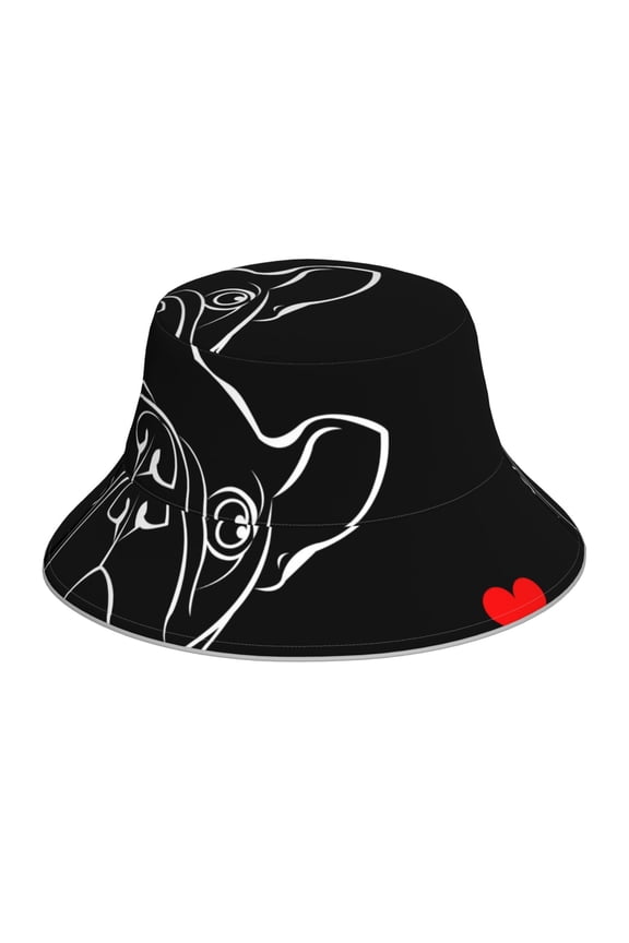 French Bulldog Print Men and Women Night Reflective Hat Runner Cap Visor Bucket Hat Boonie Cap