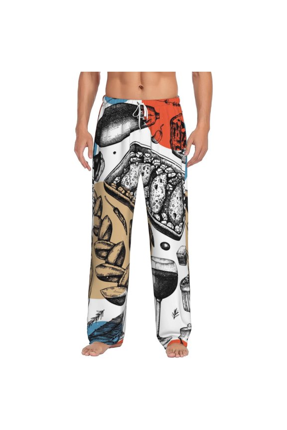 French Food Men's Straight Lounge Pajama Pants: The Ultimate in Comfortable Sleepwear