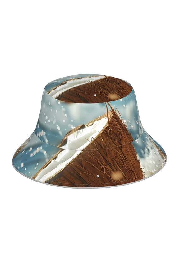 Fresh Coconut Splash Print Men and Women Night Reflective Hat Runner Cap Visor Bucket Hat Boonie Cap