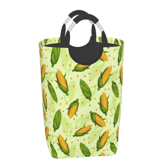 Xecao Fresh Corn for Laundry Basket,Collapsible Large Laundry Hamper,Wash Bag for Laundry Room, Rolling Laundry Basket with Handles