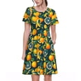 thumbnail image 1 of Xecao Fresh Orange for Women Summer Short Sleeve Midi Dress with Pockets Casual Aline Flowy Tshirt Dress Vocation Beach Sundress, 1 of 6