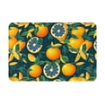 thumbnail image 1 of Xecao Fresh Orange print Flannel Mat: Non-slip, 16x24in. Ideal for kitchen, bedroom, bath & living room., 1 of 9
