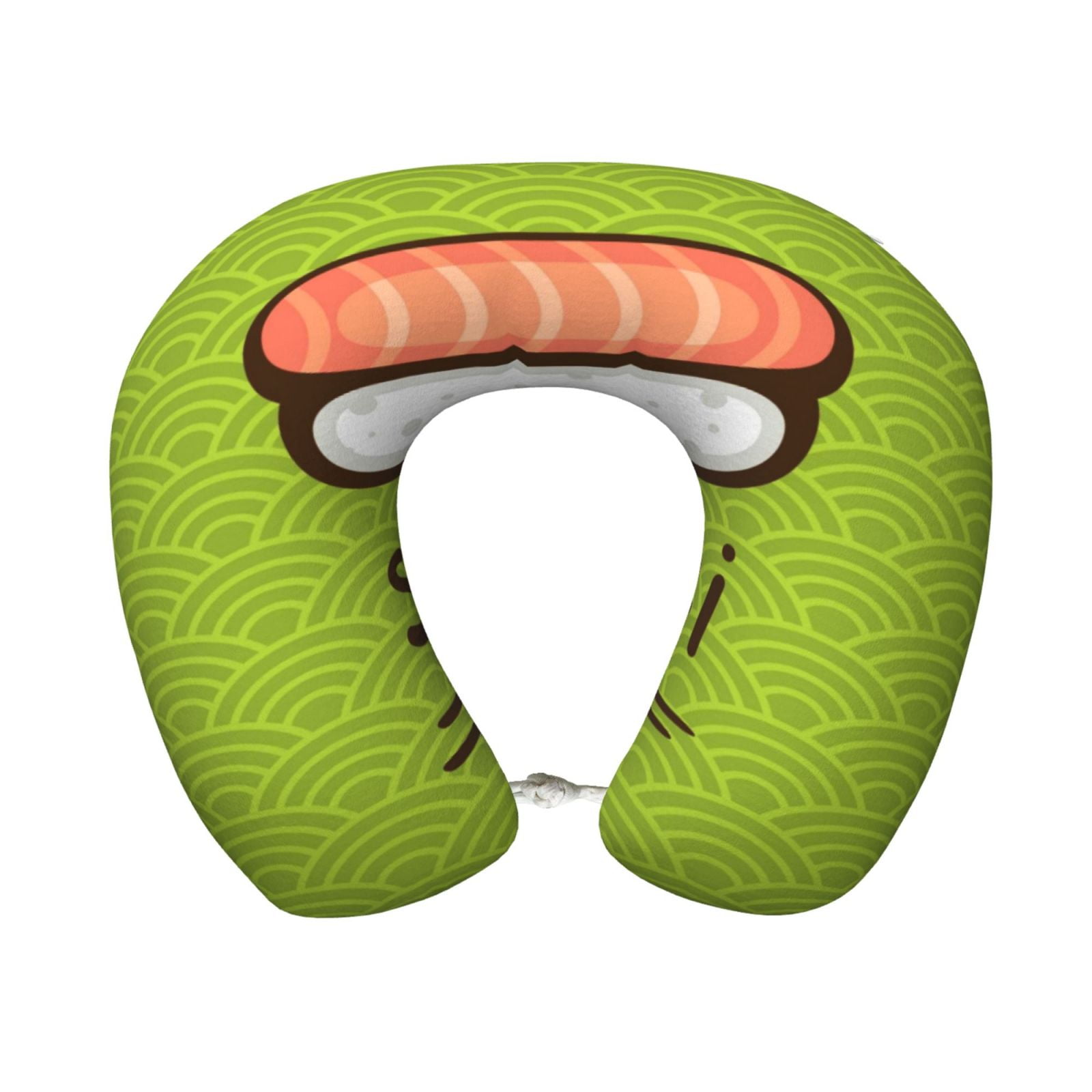 Xecao Fresh Sushi Print Memory Foam Cervical Neck Pillow Versatile U-Shaped Pillows for Home,Office,Camping,Travelling,Soft Washable Cover