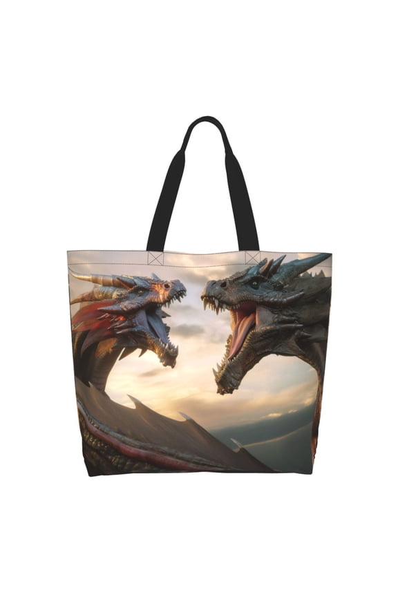 Friendship Dragon for Tote Bag for Women, Tote Shoulder Bag with a littlw pocket and Handbag for Travel, Work