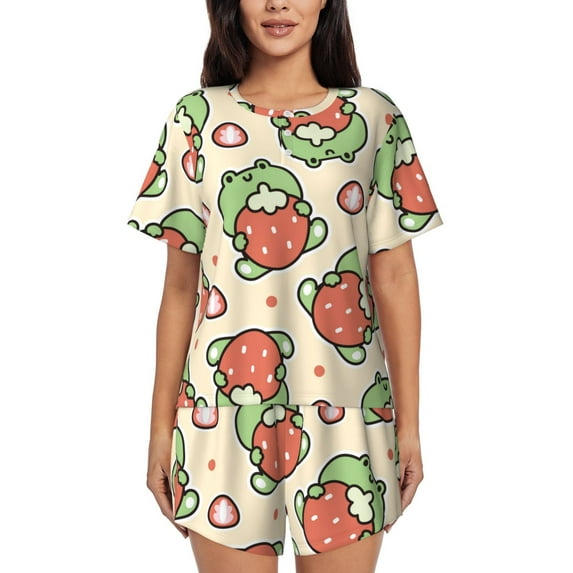 Xecao Frog Hold Strawberry print Swimsuit for women, Summer-ready, sporty style.Quick-dry fabric. Many sizes & colors.