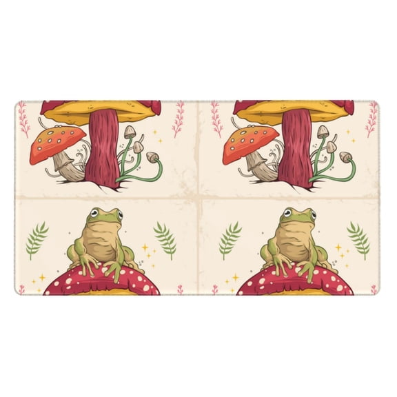 Xecao Frog Sitting On Mushroom for Waterproof Mouse Pad - Extended Contour Mouse Mat, Large Gaming Mousepad Laptop Keyboard Mat with Non-Slip Rubber Base