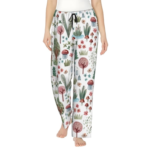 Xecao Frog and Forest Plants Women's Straight Lounge Pajama Pants: The Epitome of Relaxed Sleepwear