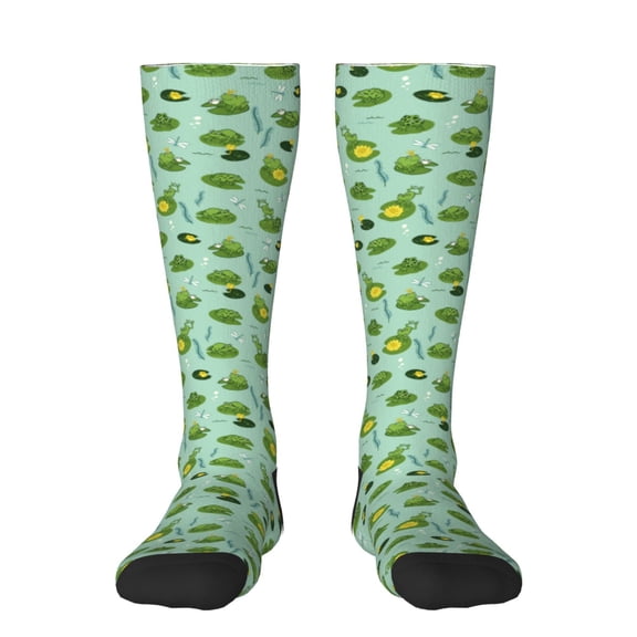Xecao Froggs In The Lake Print Compression Socks for Both Men And Women for Running, Travel, Flight, Nurse