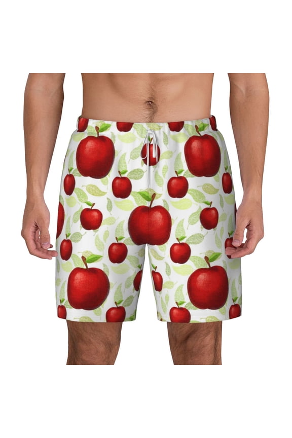 Fruit Apples for Men's Swimming Trunks Swim Trunks Quick Dry Swim Shorts with Mesh Lining Funny Swimwear Bathing Suits