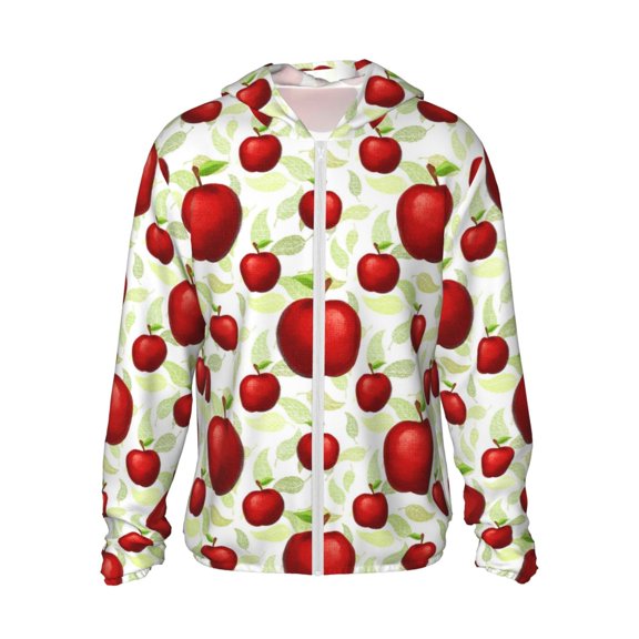 Xecao Fruit Apples for Sun Shirt-A lightweight, hoodie-style long-sleeve UV protection garment designed for other outdoor activities.