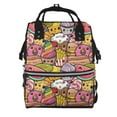 thumbnail image 1 of Xecao Fruit-Flavored Ice-Cream print Large Capacity Nappy Bag is a multi-functional waterproof travel backpack, perfect as a nursing bag or mummy backpack for women, 1 of 6
