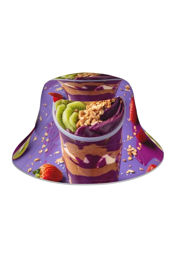Fruit Parfait Colorful Print Men and Women Night Reflective Hat Runner Cap Visor Bucket Hat Boonie Cap