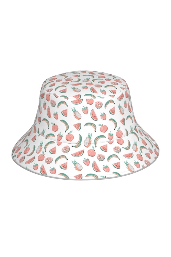 Fruit Print Men and Women Night Reflective Hat Runner Cap Visor Bucket Hat Boonie Cap