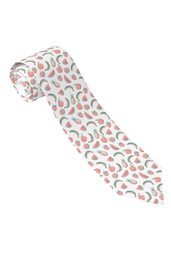 Fruit Print Tie For Men Necktie Woven Jacquard Neck Ties,Classic Men's Tie