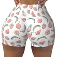 thumbnail image 1 of Xecao Fruit Print Workout Shorts for Women Soft Smooth Gym Yoga Scrunch Active Tennis Workout Running Shorts, 1 of 9