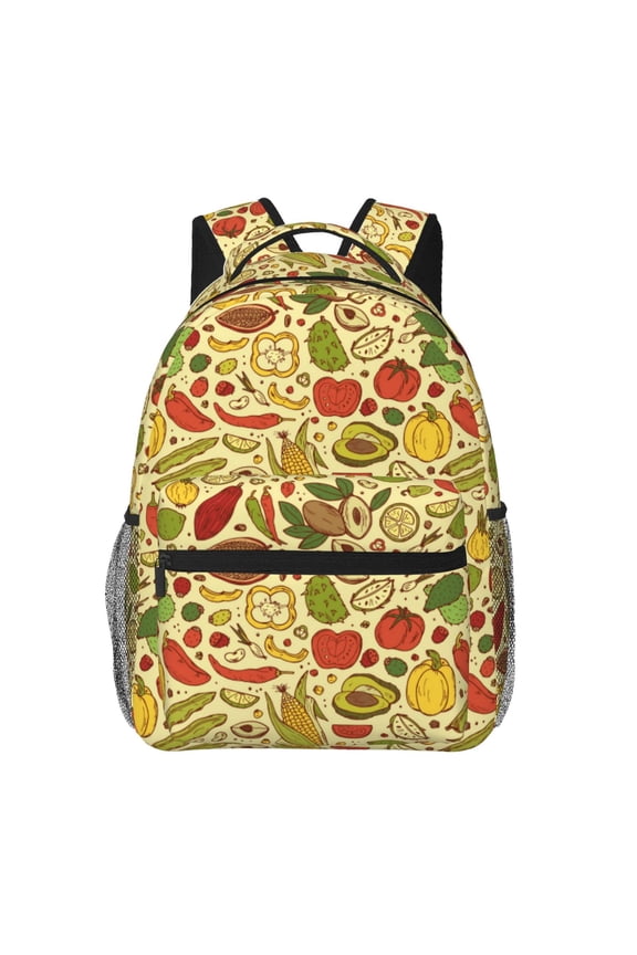 Fruits And Vegetables Backpack, a stylish and functional choice for both men and women, is the perfect basic bookbag for college, work, or travel