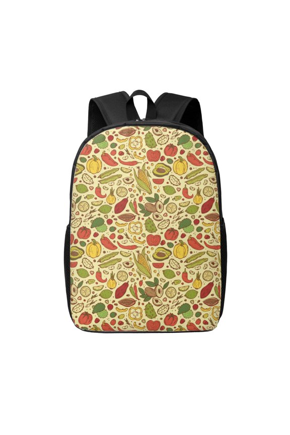 Fruits And Vegetables print Travel Backpack, Large Computer Backpack for Men Women, College School Rucksack Book Bag
