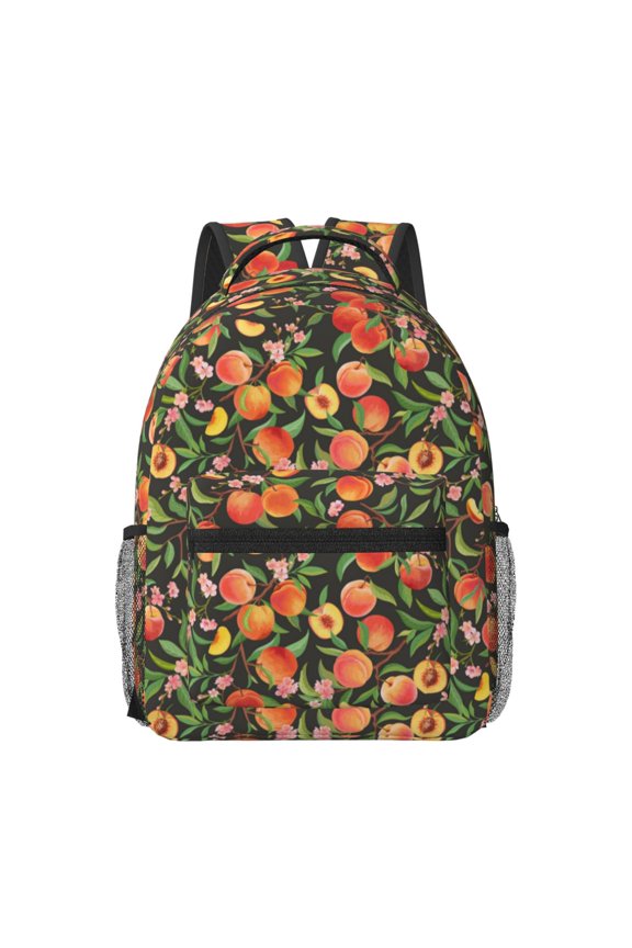 Fruits Peach Travel Backpack: A spacious, stylish computer backpack ideal for men and women, perfect for college, school, or daily travels