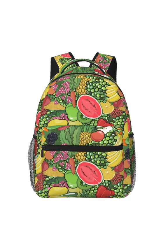 Fruits Vegetables And Berries Backpack, a stylish and functional choice for both men and women, is the perfect basic bookbag for college, work, or travel