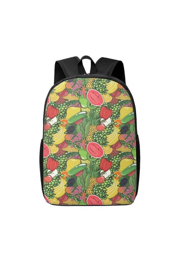 Fruits Vegetables And Berries print Travel Backpack, Large Computer Backpack for Men Women, College School Rucksack Book Bag