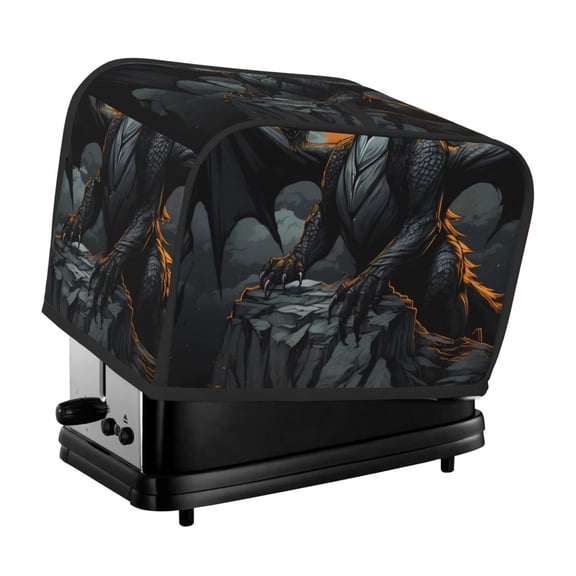 Xecao Full Moon Black Dragon Print 2 Slice Toaster Cover with Pockets, Small Appliance Cover, Dust and Fingerprint Protection, Machine Washable