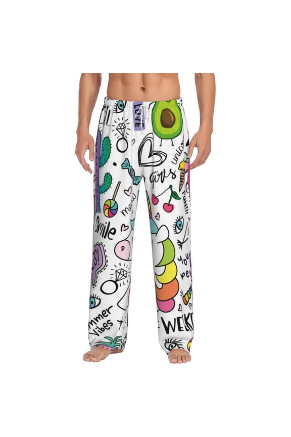 Fun Animal with Unicorn Men's Straight Lounge Pajama Pants: The Ultimate in Comfortable Sleepwear