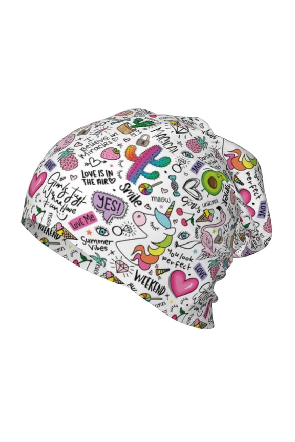 Fun Animal with Unicorn Print Beanie Hat Toddler Girls Boys, Baby Hats Winter Warm Knitted Thermal, Kids Winter Caps