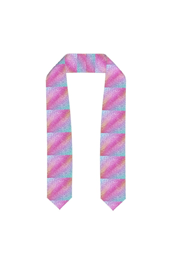 Fun Rainbow Pink Print Graduation Shawl Stole Honor Stole Adult 72" Academic Commencements
