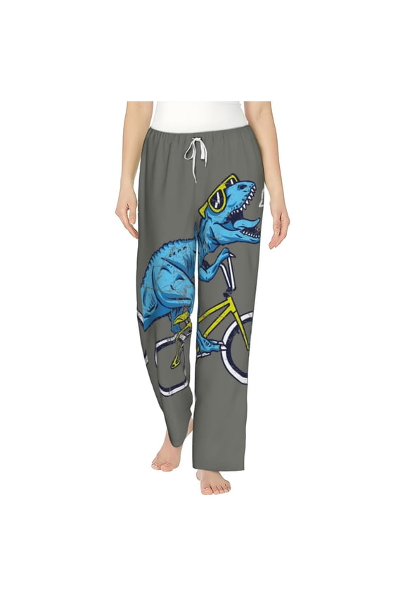 Fun Riding Dinosaur Women's Straight Lounge Pajama Pants: The Epitome of Relaxed Sleepwear
