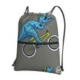 thumbnail image 1 of Xecao Fun Riding Dinosaur for Drawstring Bags,Pull String Backpack Bags,String Bag Sackpack, 1 of 6