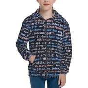 Xecao Function Source Code Pattern Zip Up Hoodies for Boys Girls, Sweatshirt with Pockets-Small