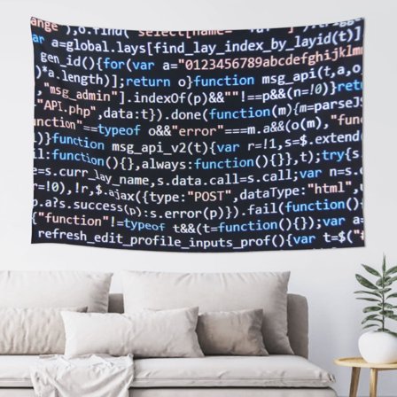 Xecao Function Source Code Print Tapestry, Wall Hanging Room Funny Decor, Backdrop Room Decor for Bedroom Living Room dormitory