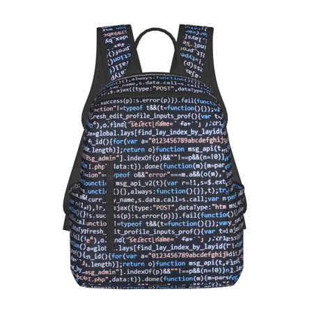 Xecao Function Source Code print Backpack For women men Aesthetic Lightweight Travel Daypack Simple Cute Backpack For Bookbag