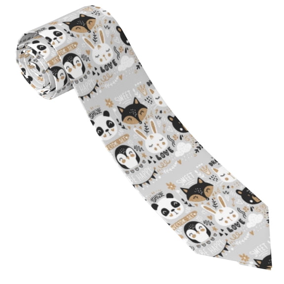 Xecao Funny Animals Series Print Tie For Men Necktie Woven Jacquard Neck Ties,Classic Men's Tie