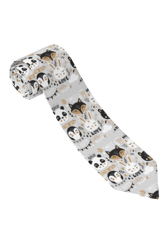 Funny Animals Series Print Tie For Men Necktie Woven Jacquard Neck Ties,Classic Men's Tie