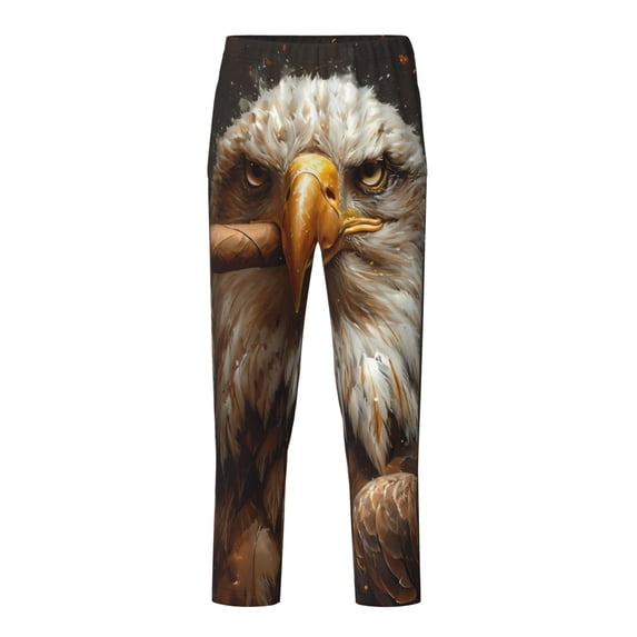 Xecao Funny Bald Eagle Print Teenagers' Pajama Pants Long Sleep Pants Soft Elastic Waist Pajama Bottoms Elastic waist with 2 Pockets 5-16 Years-XS(5-6)