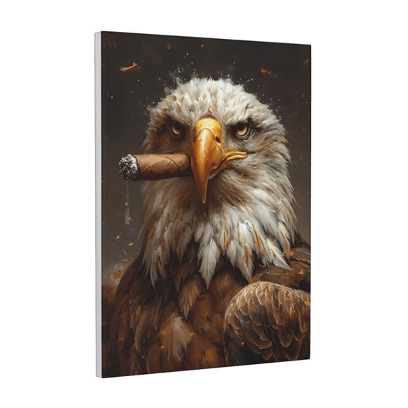 Xecao Funny Bald Eagle for Ready-to-Hang Canvas Art 12x16 Inches - Waterproof HD Print Solid Wood Frame for Gifting,Vertical