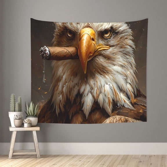 Xecao Funny Bald Eagle patten Tapestry 60x51 Inches Wall Hanging Poster Tapestry for Living Room Bedroom Home Decor