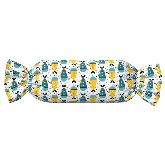 Xecao Funny Boats Print+Candy-Inspired Plush Pillow for Men Women Suitable for Beds, Sofas, Game Rooms Drawstring Closure