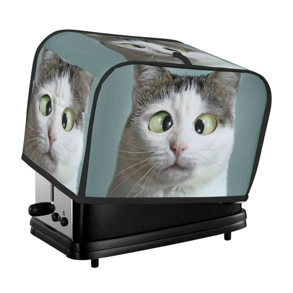 Xecao Funny Cat Print 2 Slice Toaster Cover with Pockets, Small Appliance Cover, Dust and Fingerprint Protection, Machine Washable