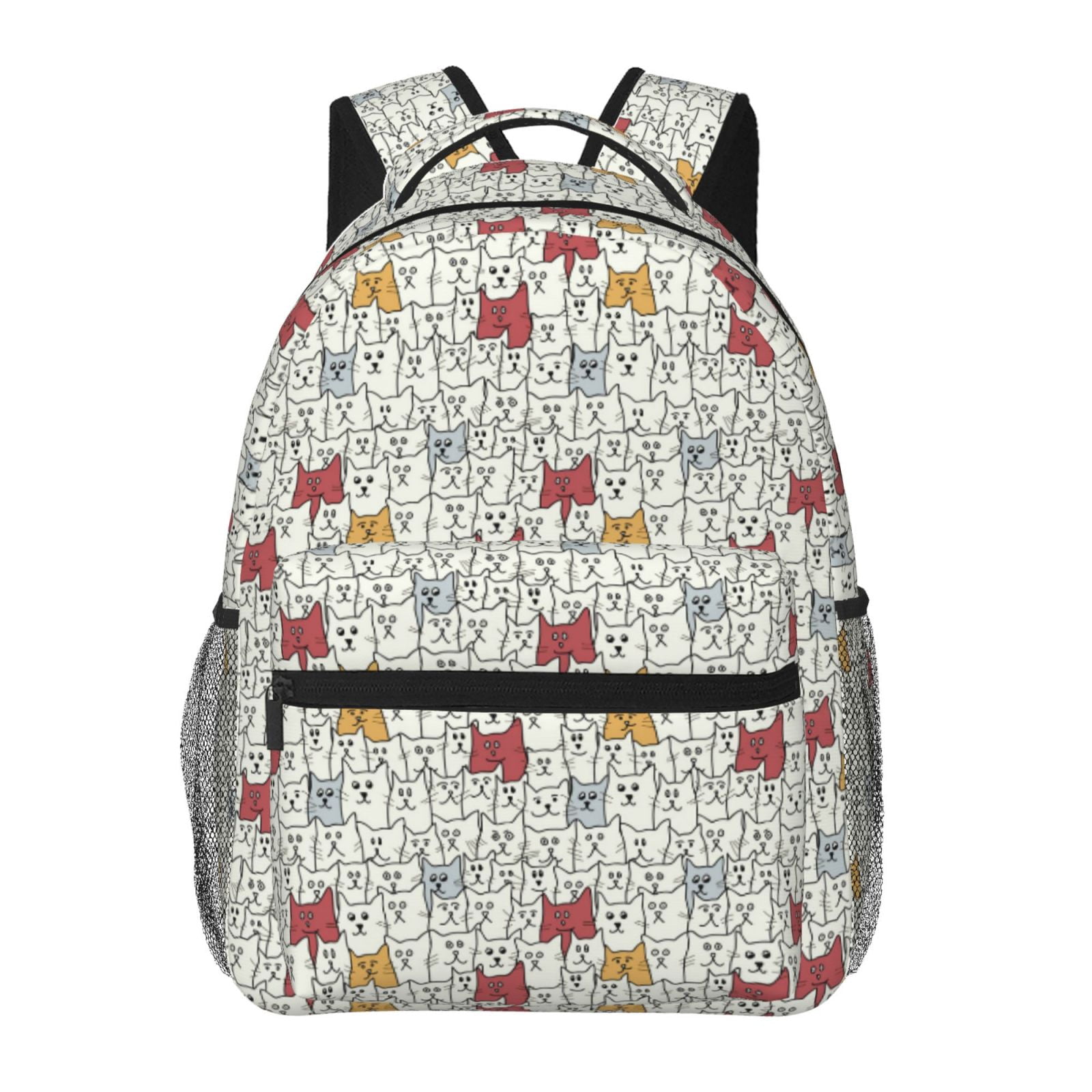 Xecao Funny Cat White Backpack, a stylish and functional choice for both men and women, is the perfect basic bookbag for college, work, or travel
