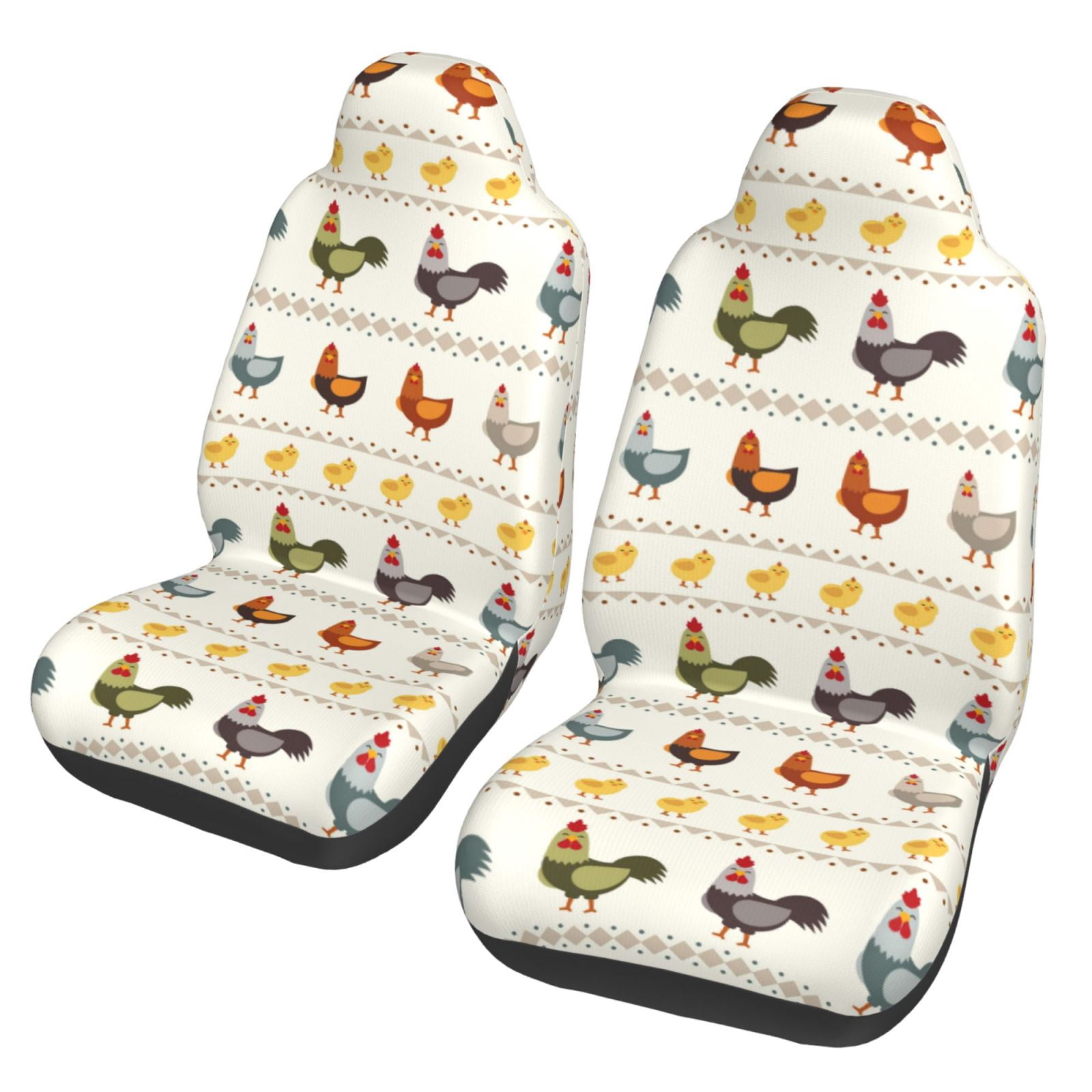 Hen Farm Chicken Eggs Pattern Print Universal Fit Car Seat Cover