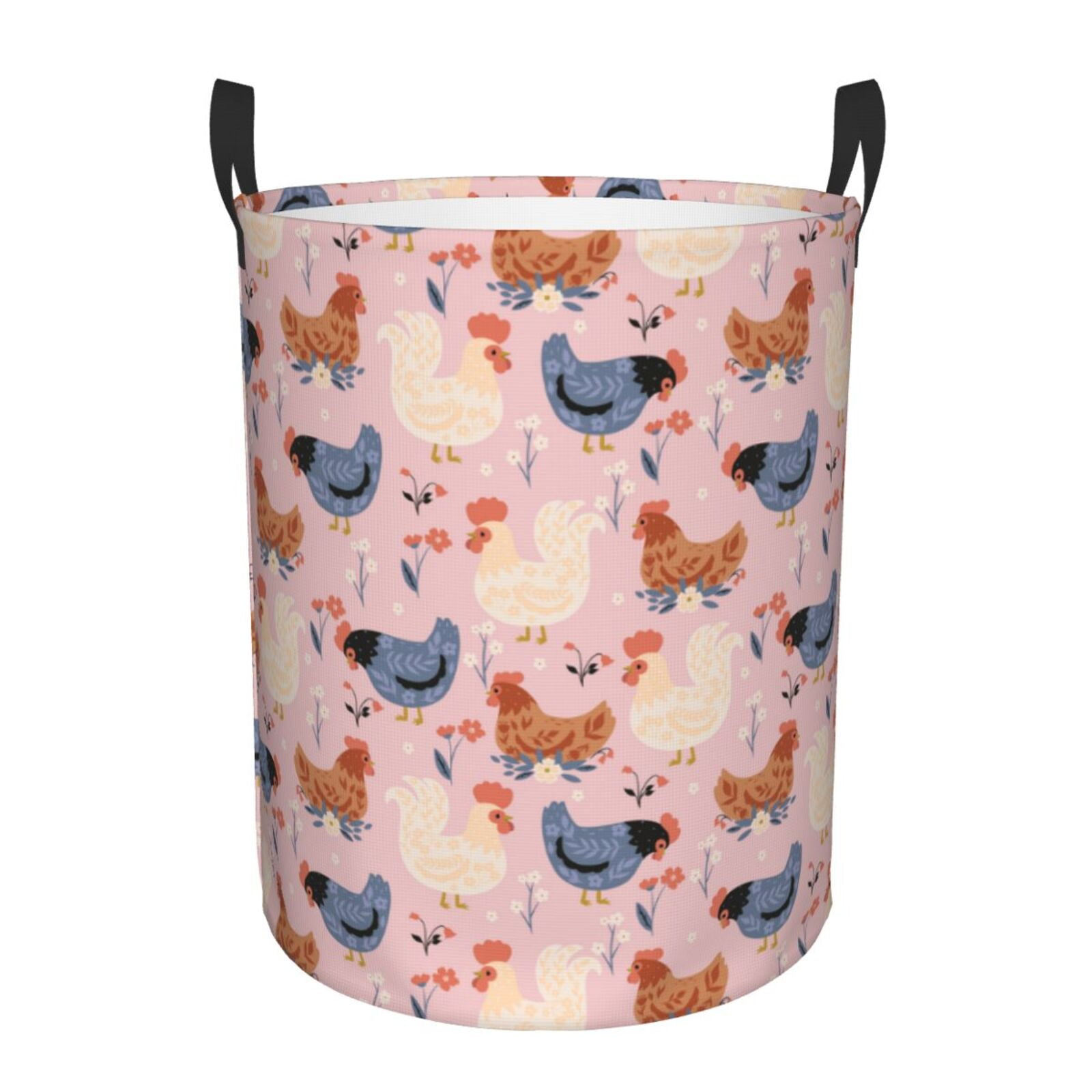 Funny Chicken Quilted Laundry Basket NCU0HNH824