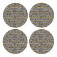 thumbnail image 1 of Xecao Funny Construction for MDF Cork Coaster 4 Pcs,Drink Coasters,Suit for House Warming Gifts New Home ,Coffee Table Decor-Round Shape, 1 of 7