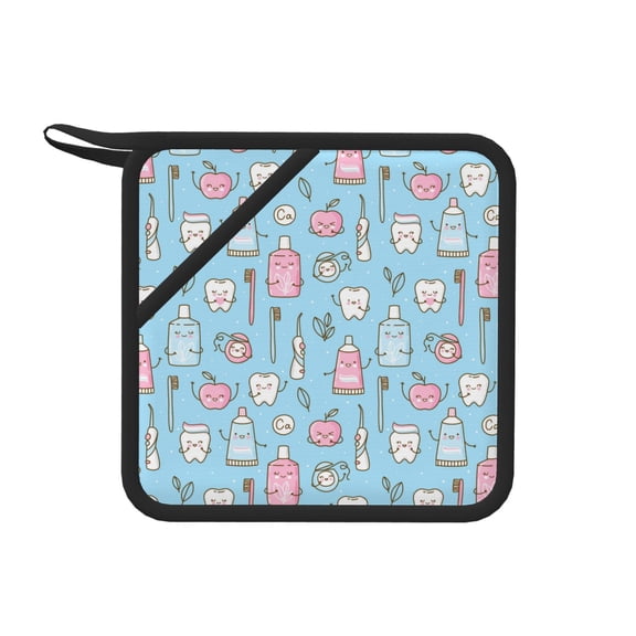 Xecao Funny Cute Teeth for Silicone Trivet Mats - Heat Resistant Pot Holders, Multipurpose Non-Slip Hot Pads