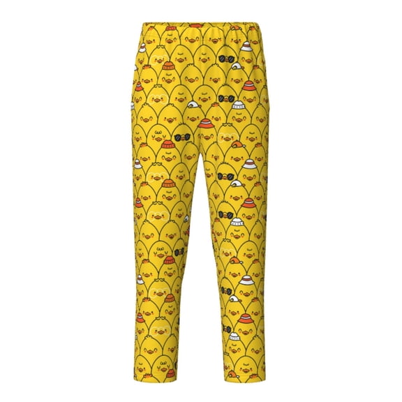 Xecao Funny Ducks Print Teenagers' Pajama Pants Long Sleep Pants Soft Elastic Waist Pajama Bottoms Elastic waist with 2 Pockets 5-16 Years-XS(5-6)