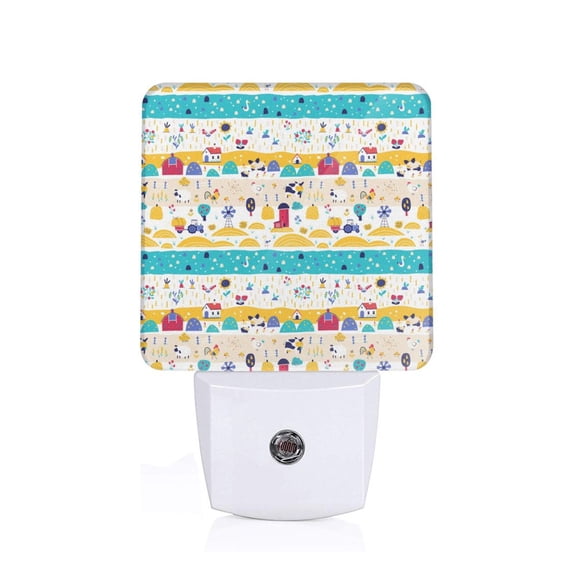 Xecao Funny Farm for Night Light - a Wall-mounted LED Fixture with A Dusk-to-dawn Sensor, Ideal for Bedrooms, Bathrooms, Hallways, and Kitchens-US